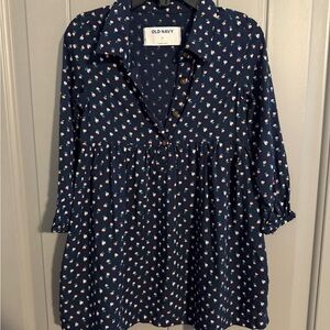 Old Navy Navy Blue Floral Dress